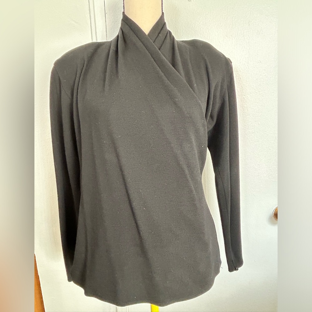 Anne Klein II Long Sleeve Crossover Sweater, 
Size 10